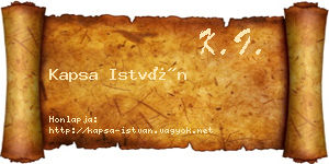 Kapsa István névjegykártya