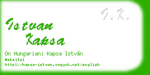 istvan kapsa business card